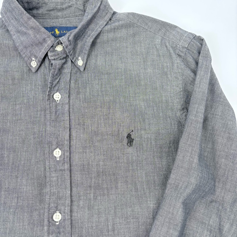 Polo Ralph Lauren Men’s Gray Chambray Button Down Shirt - Picture 4 of 10